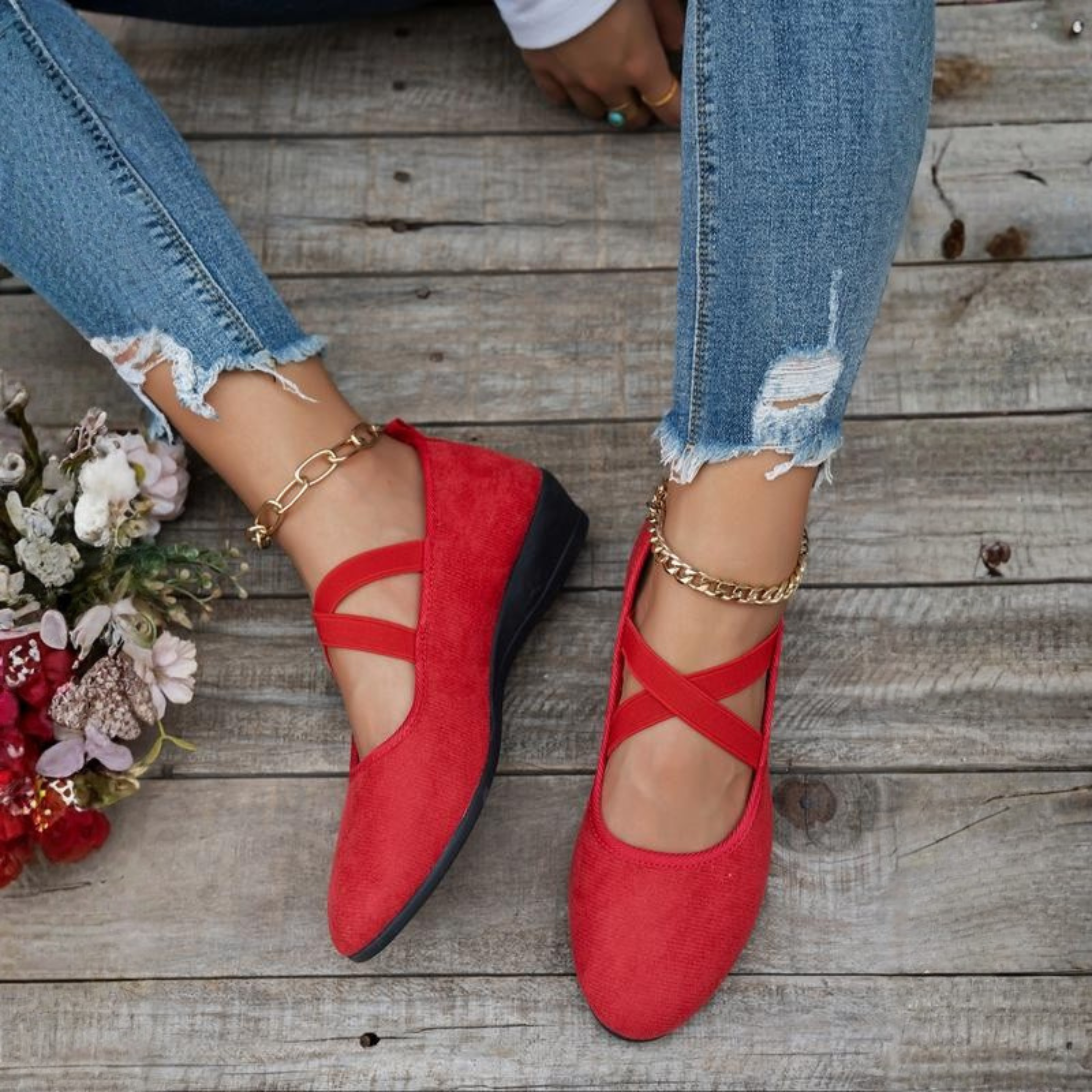 Delphine | Comfort Wedge Ballet Flats